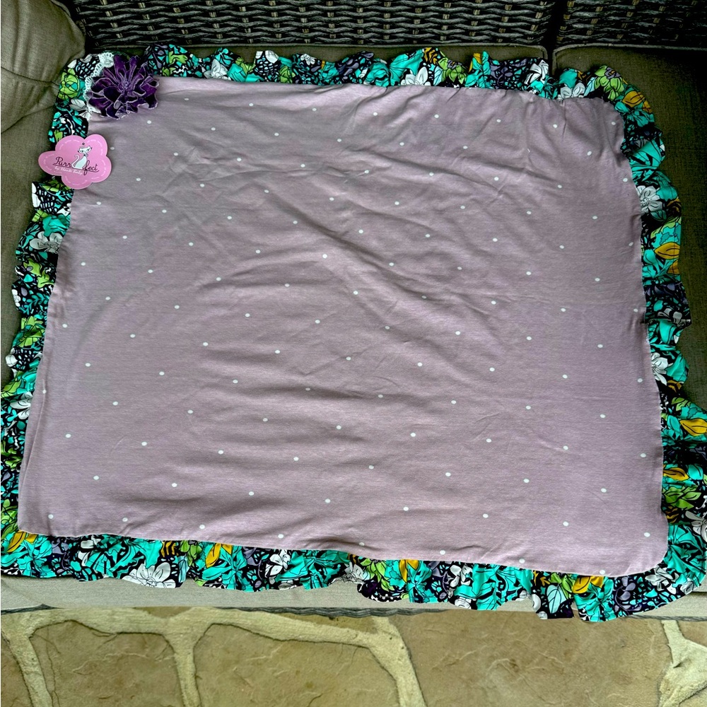 Haute Baby, Plum Perfect Blanket, Plum with White Polka Dots